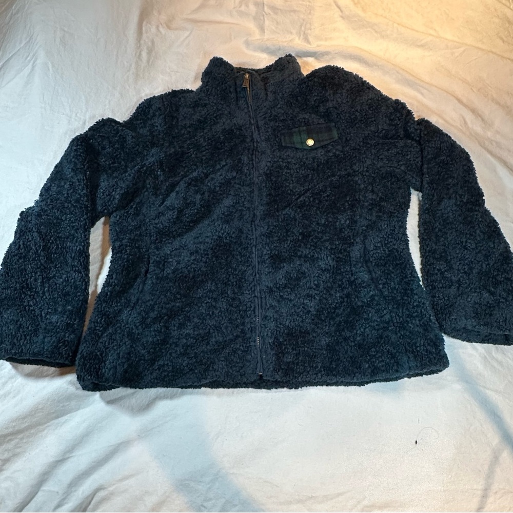 Women’s Pendleton Fuzzy Pile Fleece Full Zip Jacket Blue size L